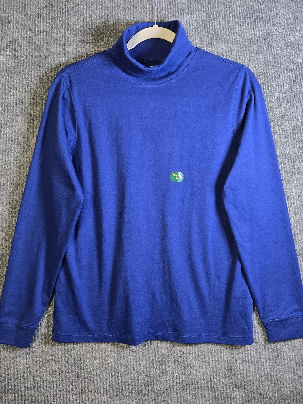 LL BEAN Top Womens M Regular Blue Cotton Turtleneck Everyday New